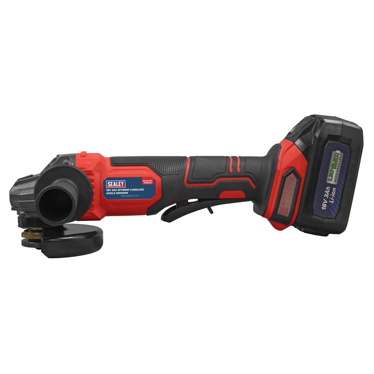 115mm Cordless Angle Grinder 18V 3Ah - Red