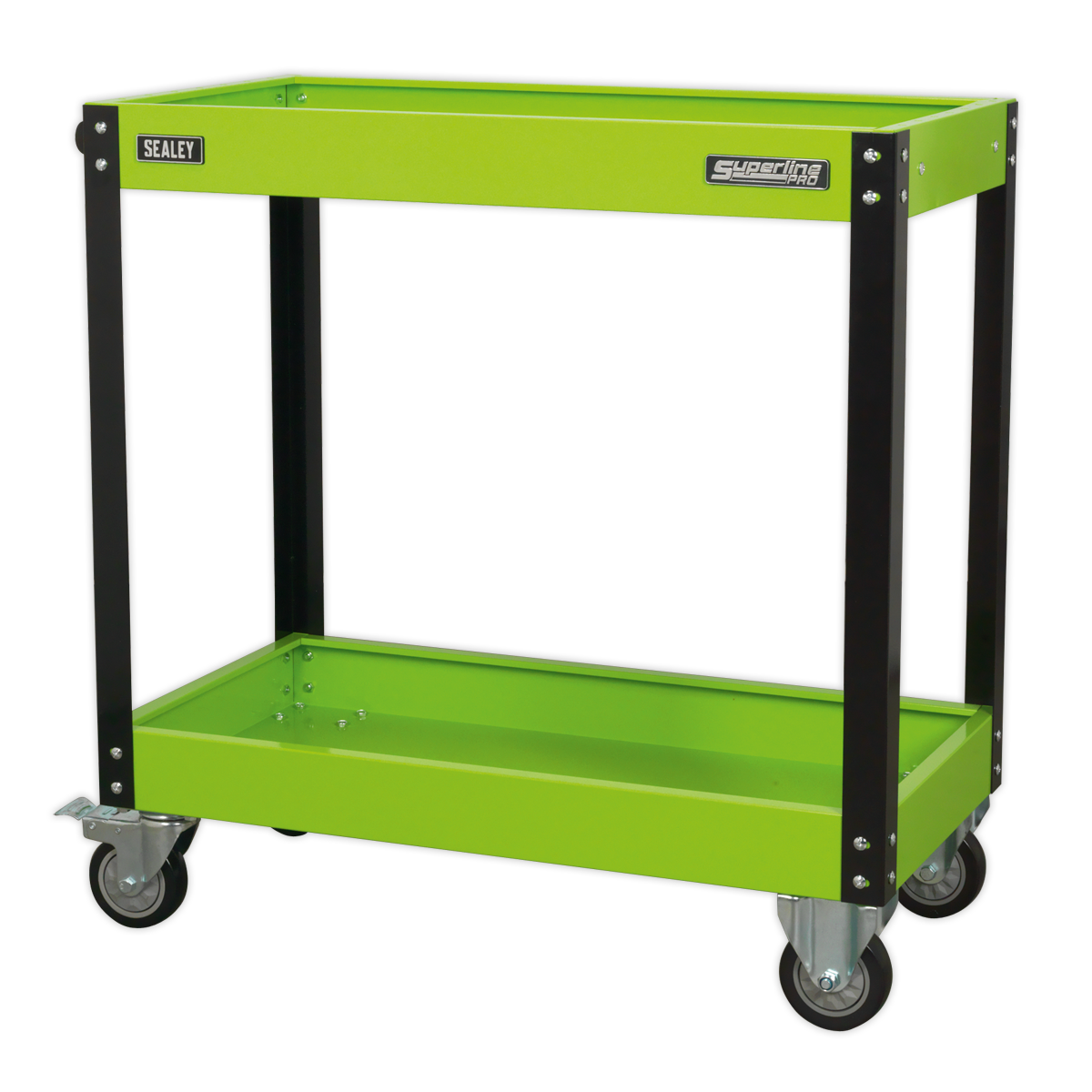 Superline PRO® Heavy-Duty Workshop Trolley 2-Level - Hi-Vis Green