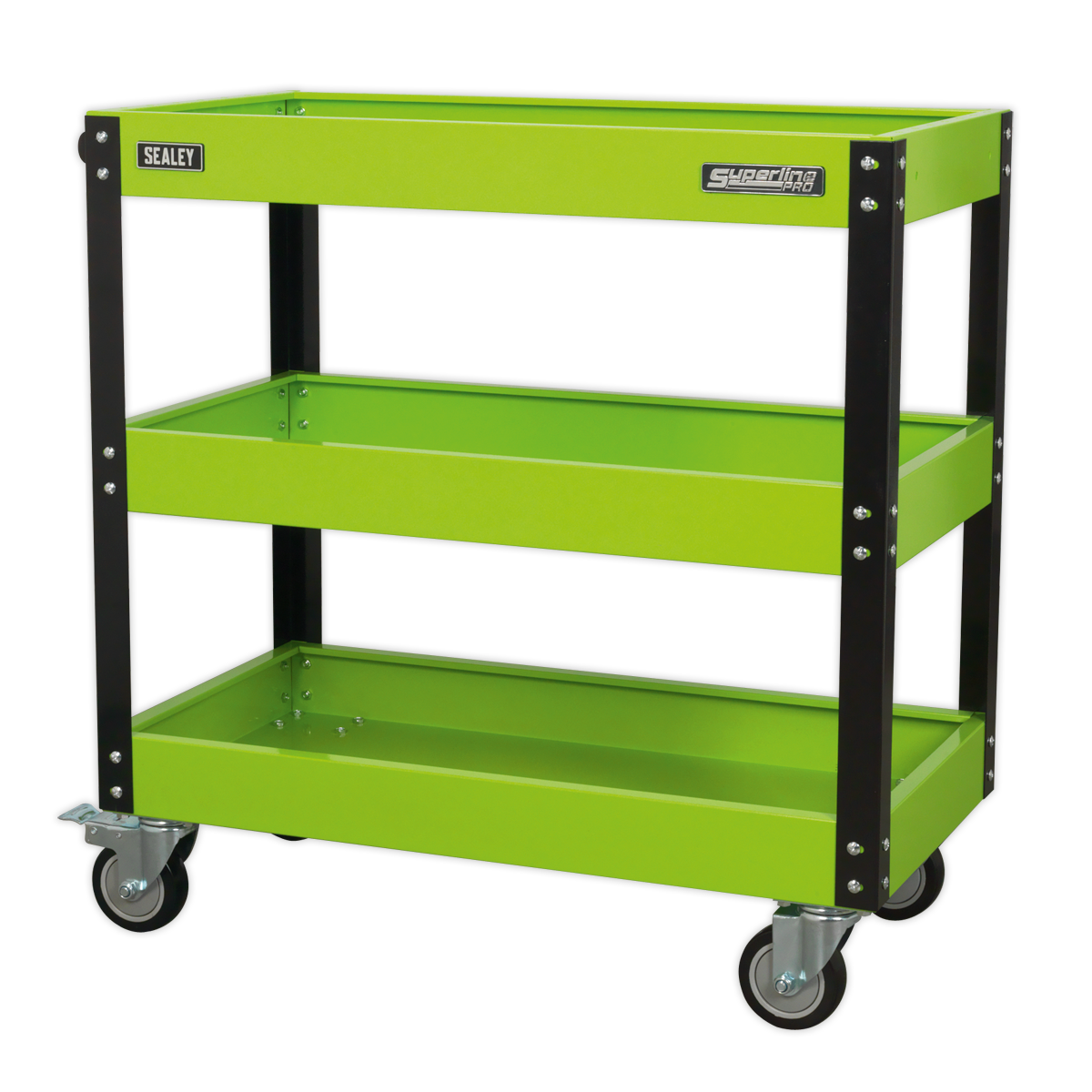 Superline PRO® Heavy-Duty Workshop Trolley 3-Level - Hi-Vis Green