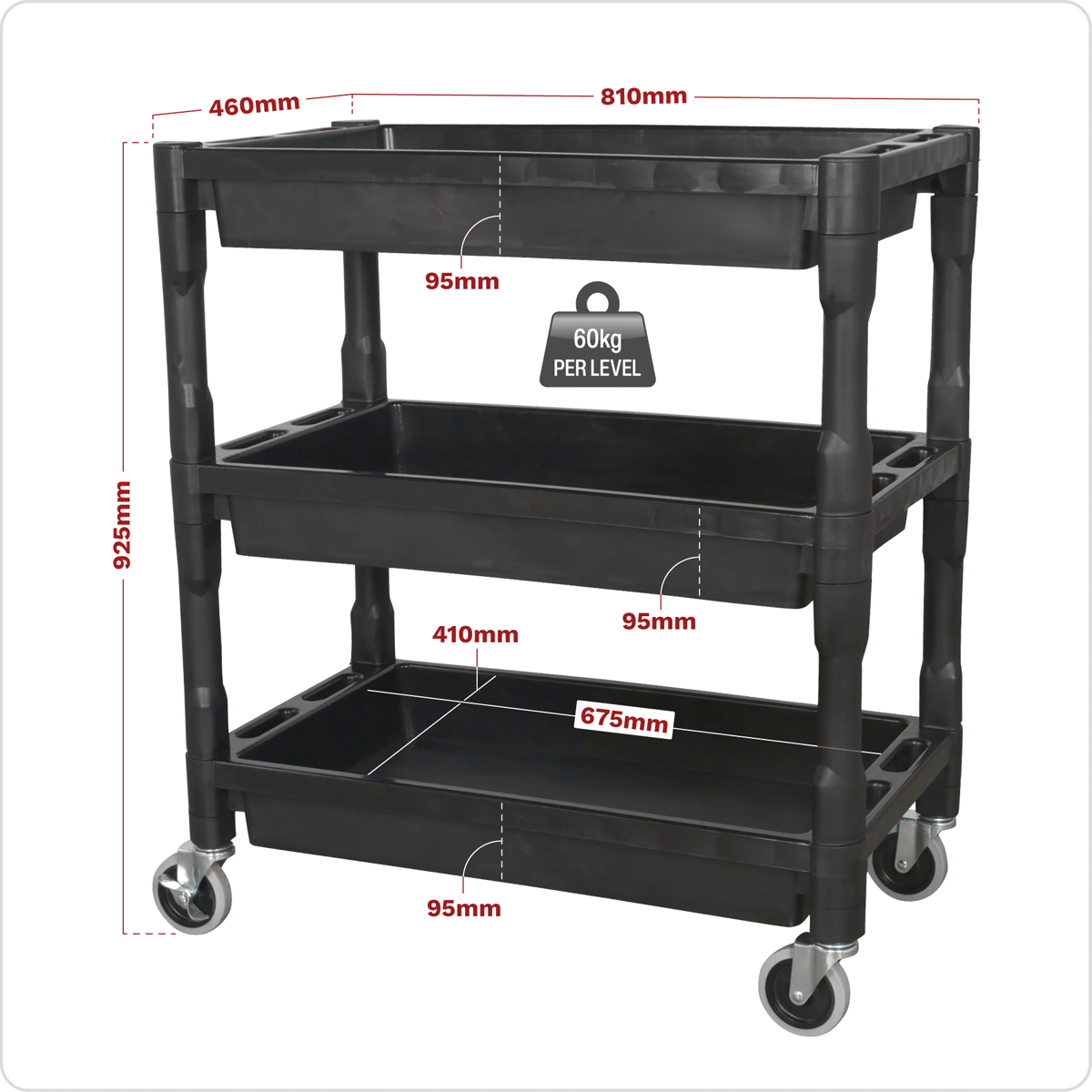 Composite Heavy-Duty Trolley 3-Level