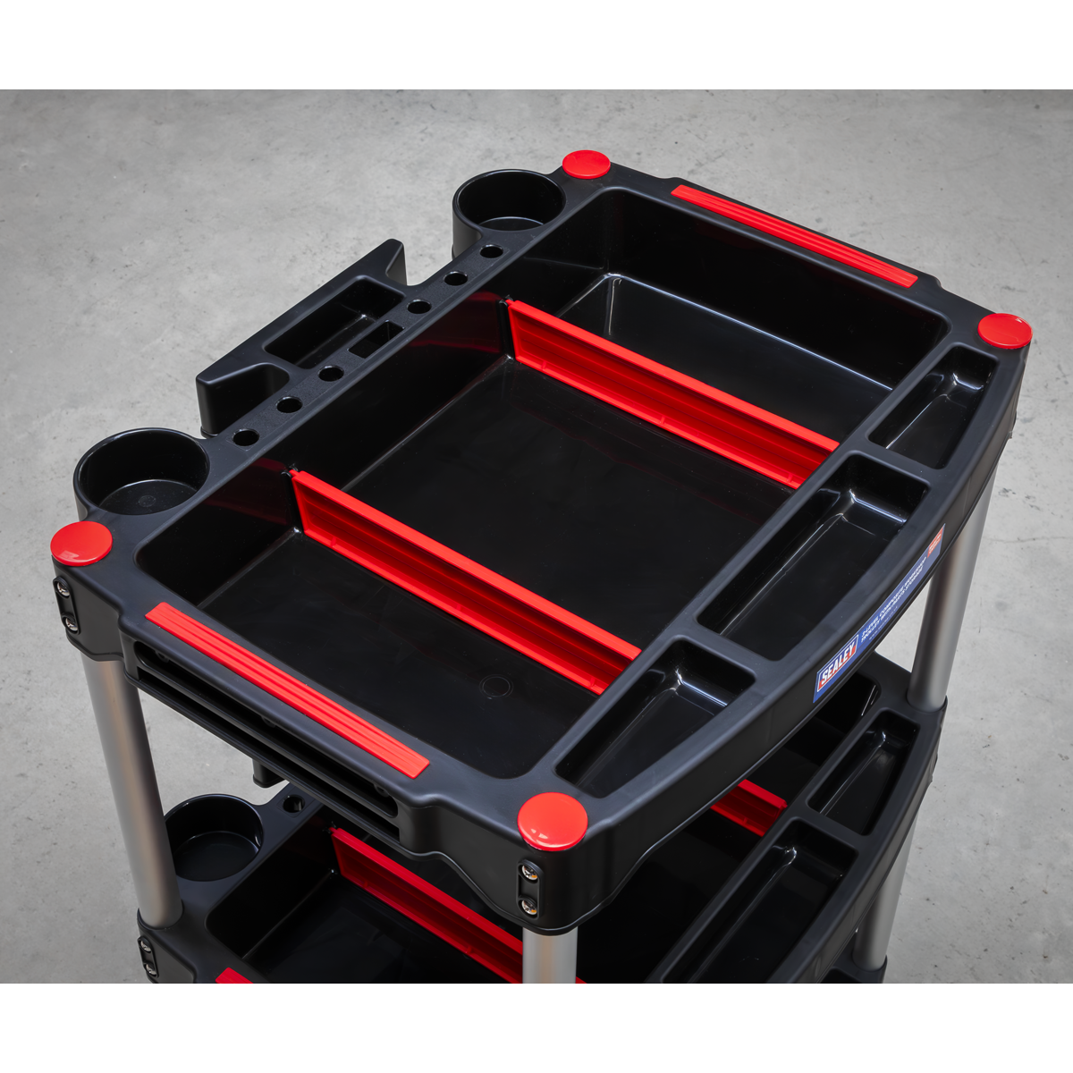 Composite Workshop Trolley with Parts Storage 3-Level
