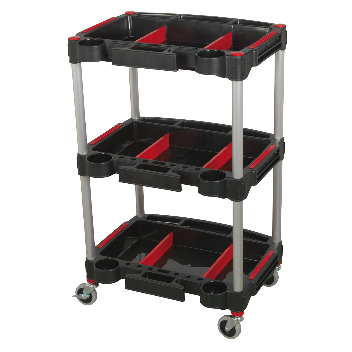 Composite Workshop Trolley with Parts Storage 3-Level