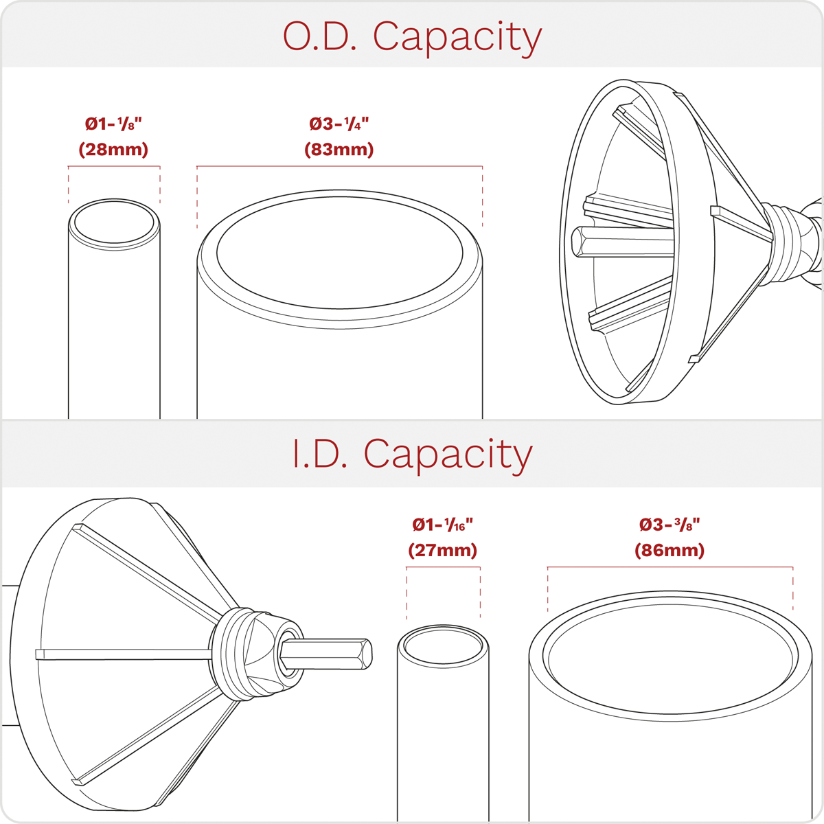 Internal & External 2-in-1 Deburring/Chamfer Tool 27-86mm