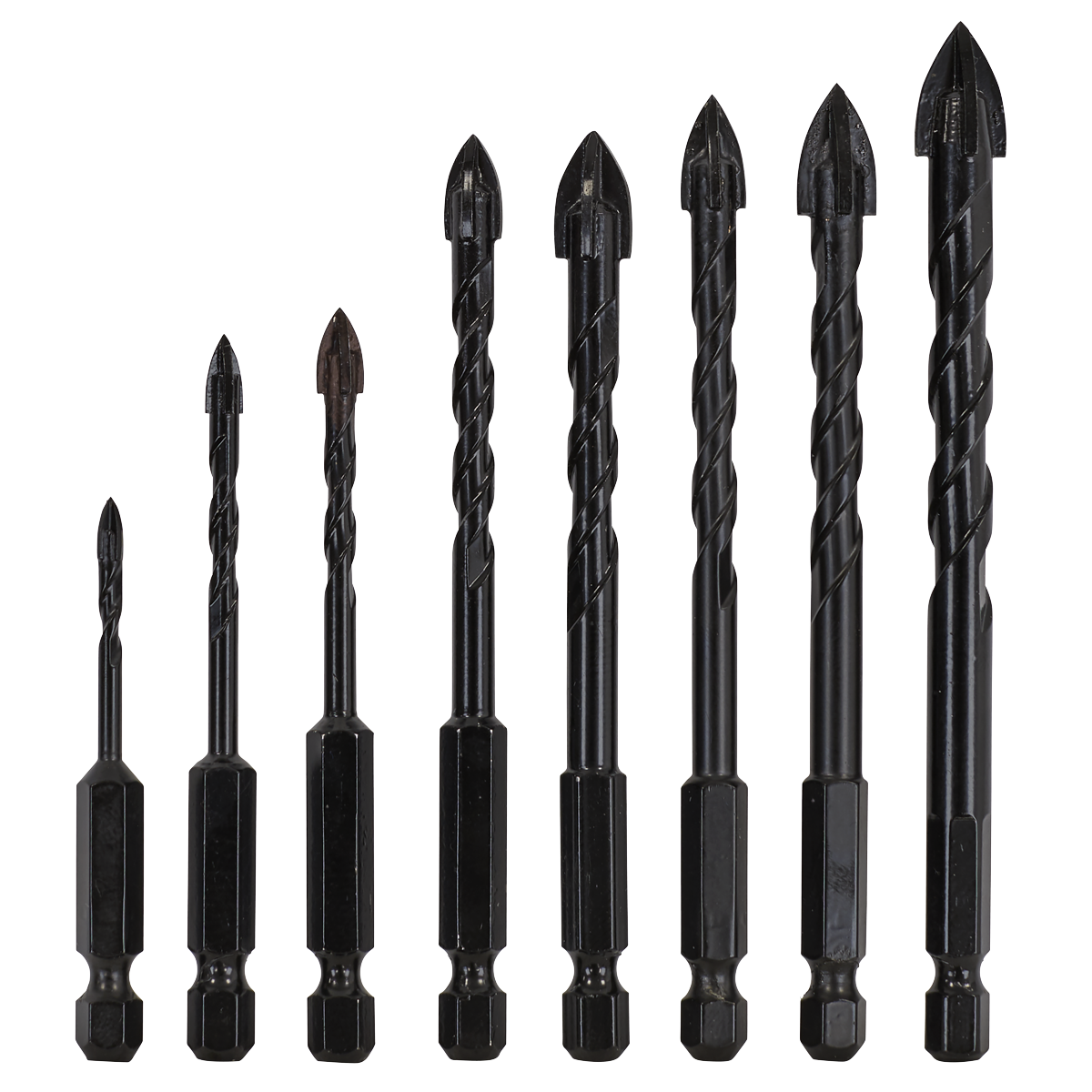 Tile & Glass Drill Bit Set 8pc