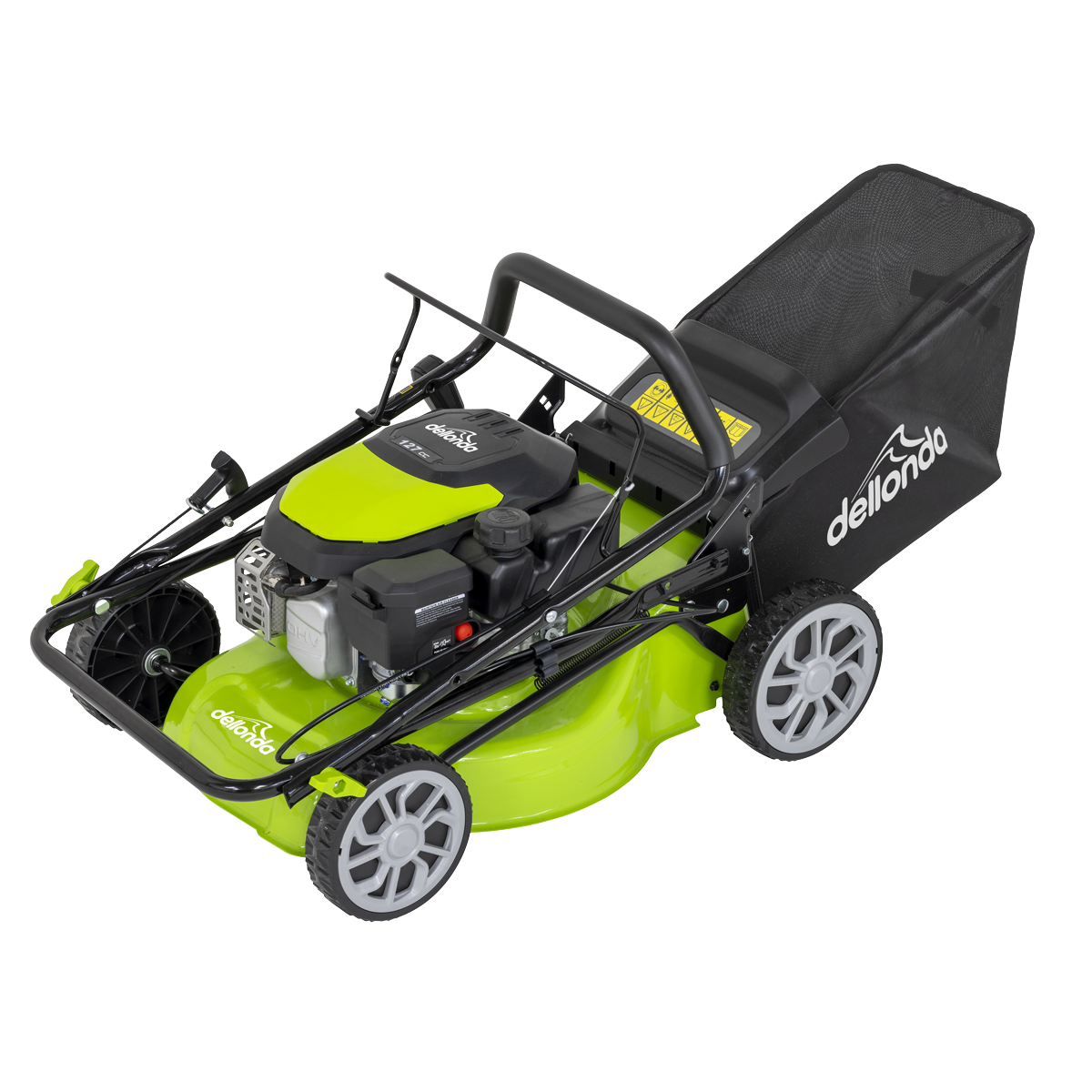 Dellonda Hand-Propelled Petrol Lawnmower Grass Cutter, 127cc 17"/41cm 4-Stroke
