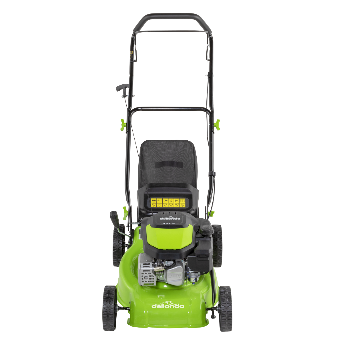 Dellonda Hand-Propelled Petrol Lawnmower Grass Cutter, 127cc 17"/41cm 4-Stroke