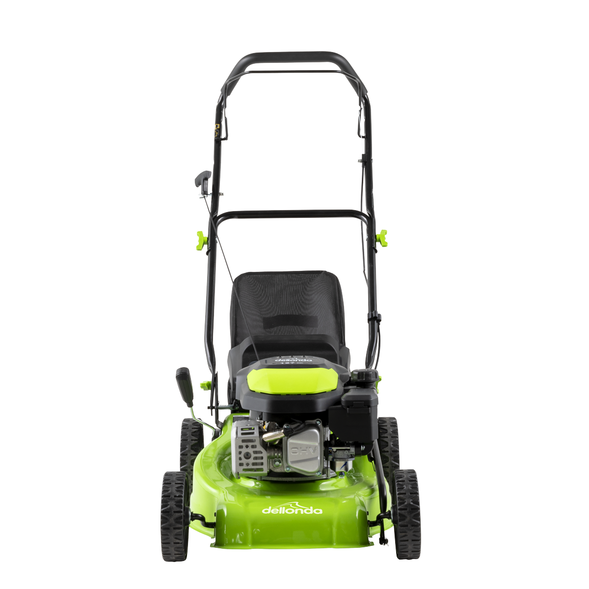 Dellonda Hand-Propelled Petrol Lawnmower Grass Cutter, 127cc 17"/41cm 4-Stroke