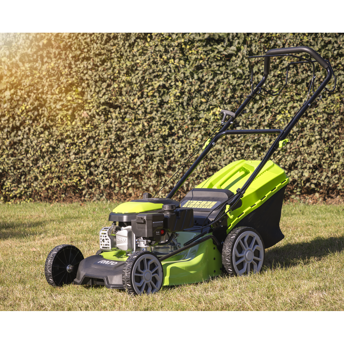 Dellonda Self-Propelled Petrol Lawnmower Grass Cutter with Height Adjustment & Grass Bag 144cc 18"/46cm 4-Stroke Engine