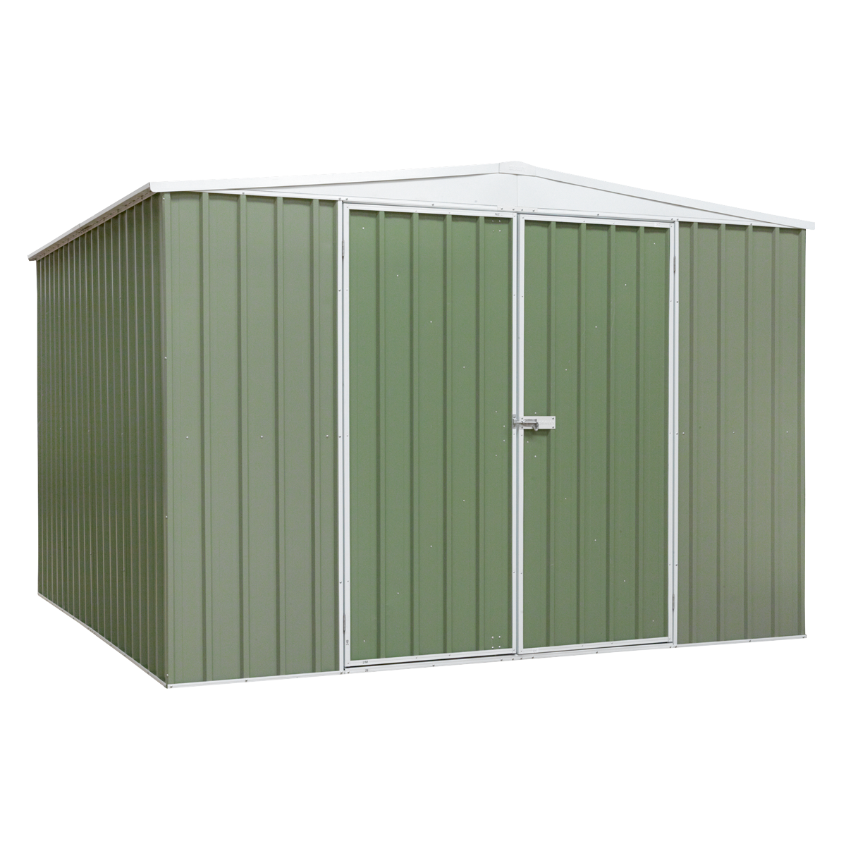 Dellonda Galvanized Steel Storage Shed with Pent Style Roof - Green