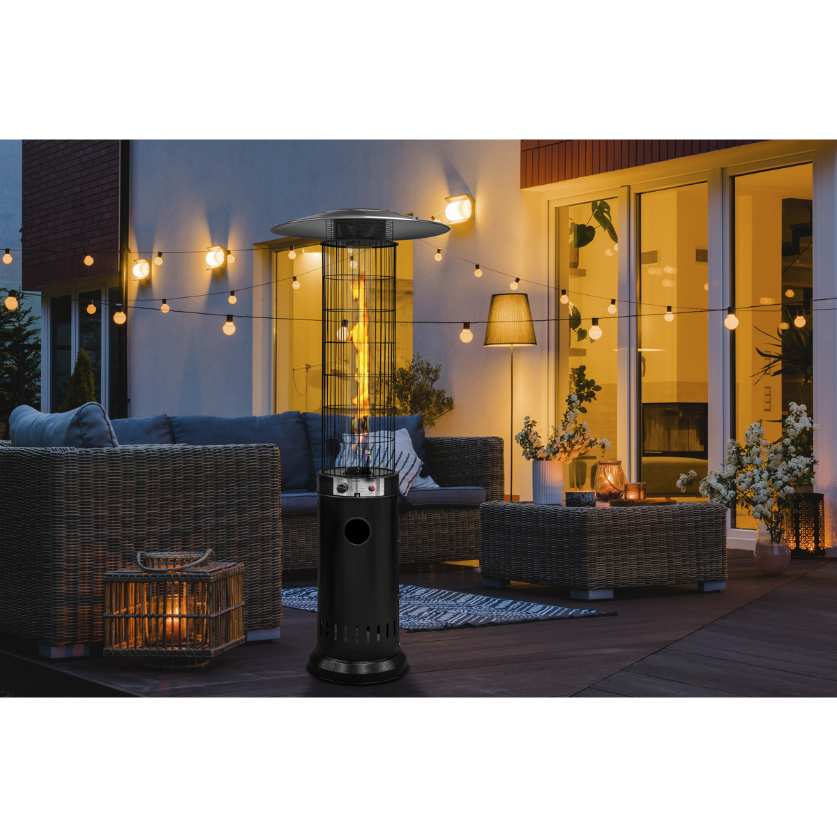 Dellonda Gas Patio Heater 13kW for Commercial & Domestic Use, Black