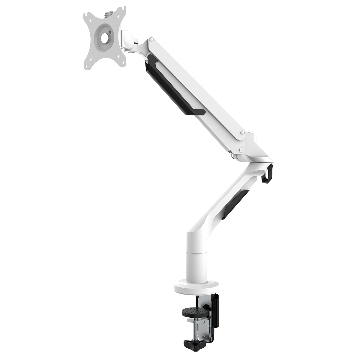 Dellonda Adjustable Single Monitor Arm with 360° Rotation - White