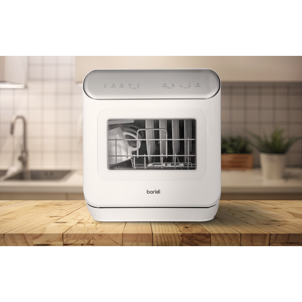 Baridi Tabletop Dishwasher 3 Place Settings 6L Capacity