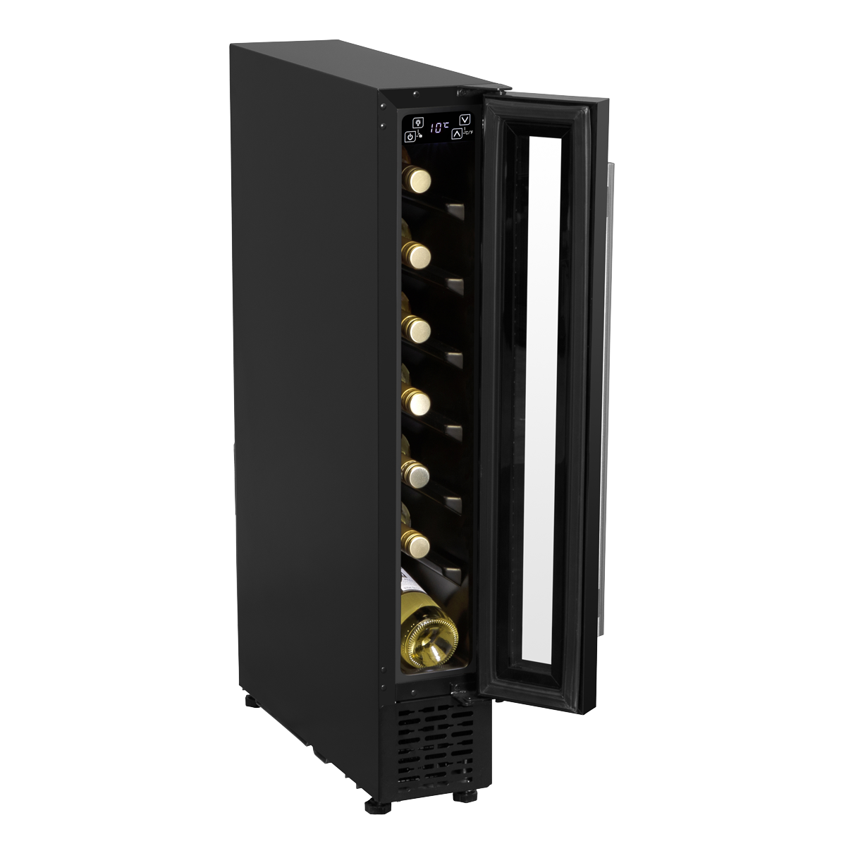 Baridi Extra-Slim 7 Bottle Wine Fridge & Cooler 15cm - Black