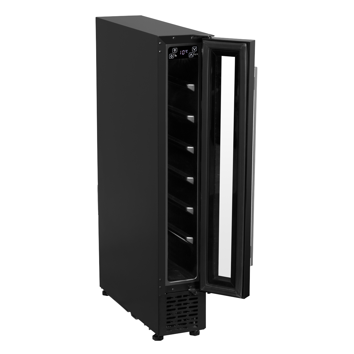 Baridi Extra-Slim 7 Bottle Wine Fridge & Cooler 15cm - Black