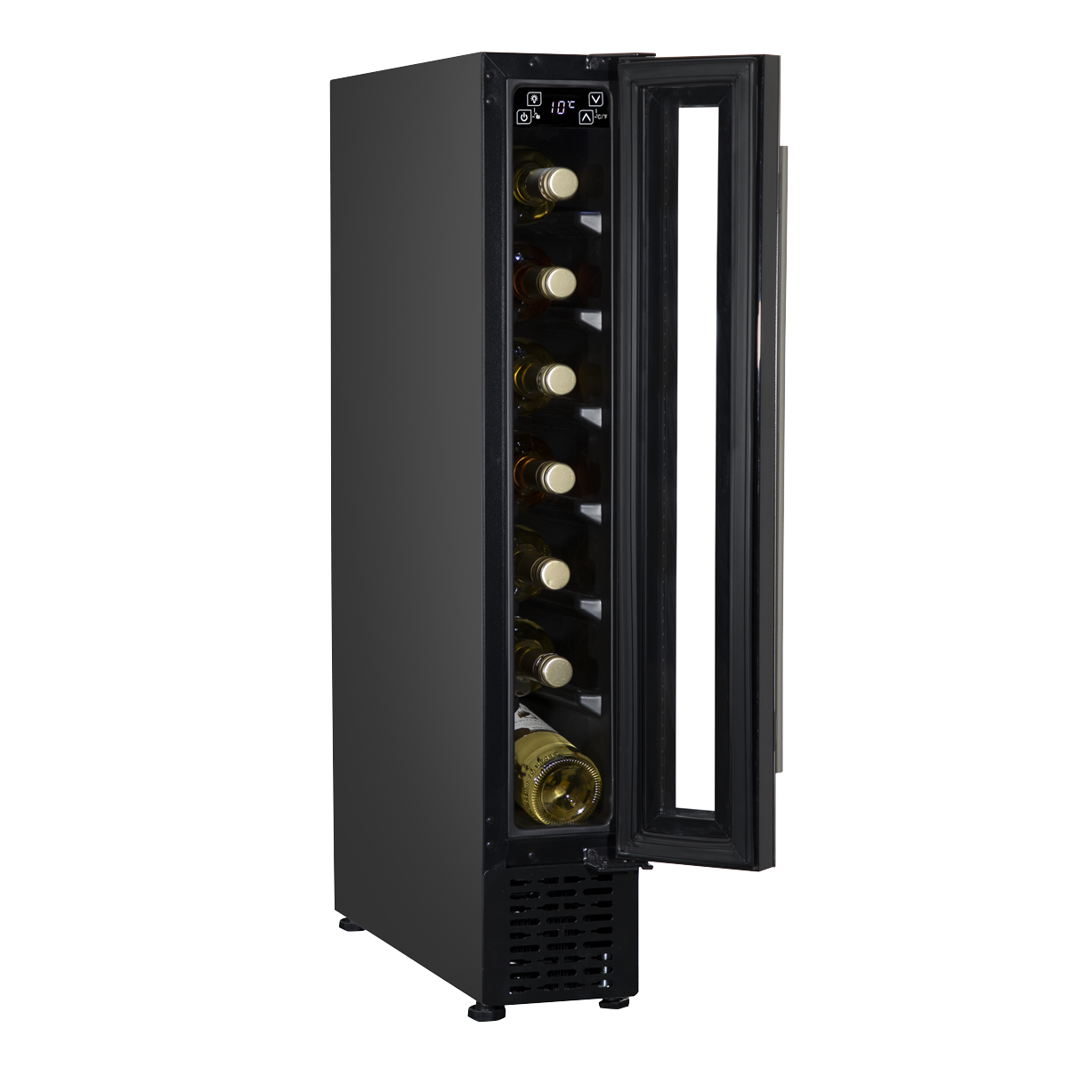 Baridi Extra-Slim 7 Bottle Wine Fridge & Cooler 15cm - Black