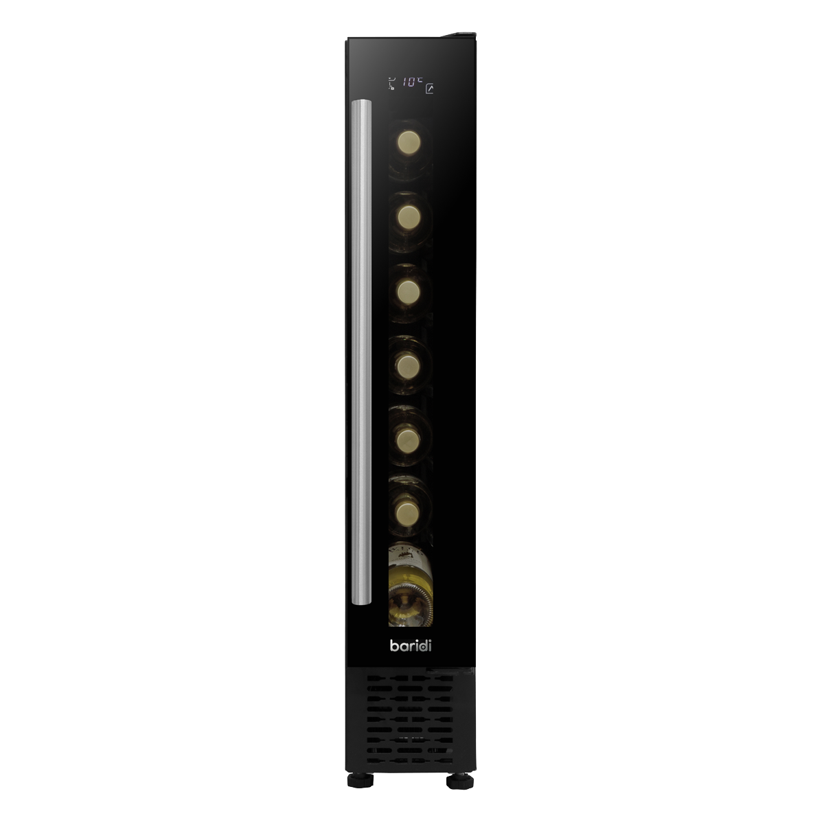 Baridi Extra-Slim 7 Bottle Wine Fridge & Cooler 15cm - Black