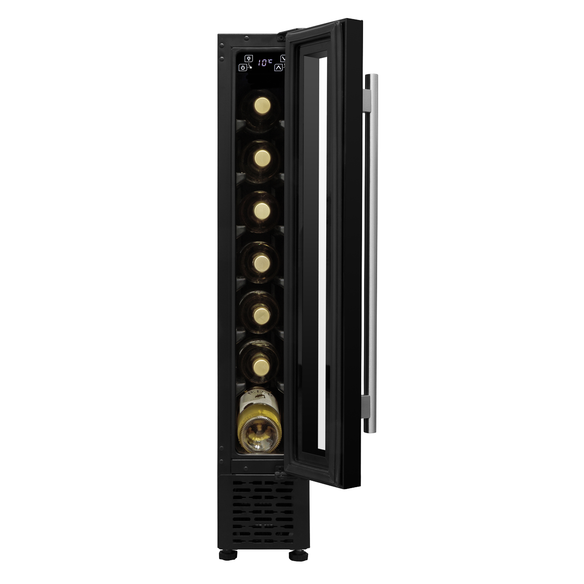 Baridi Extra-Slim 7 Bottle Wine Fridge & Cooler 15cm - Black