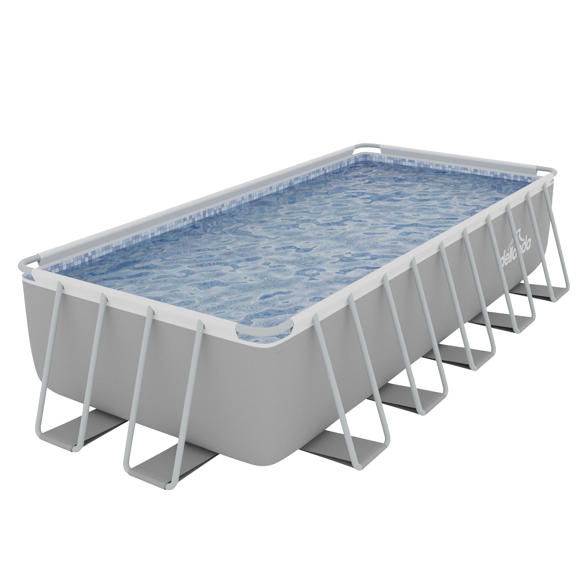 Dellonda Deluxe Steel Frame Rectangular Swimming Pool with Step Ladder & Filter Pump