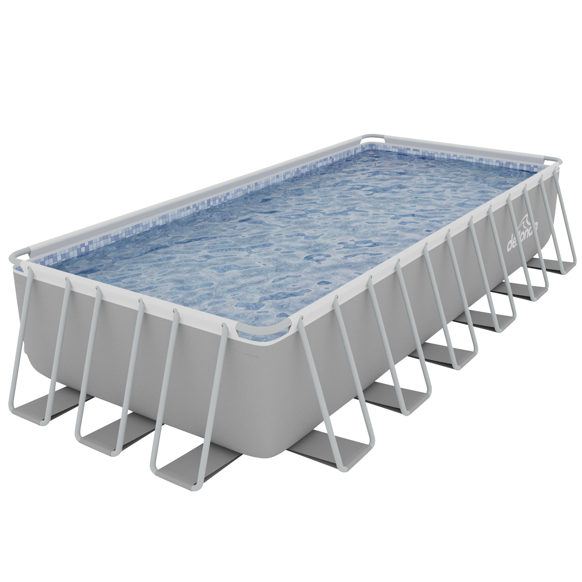 Dellonda Deluxe Steel Frame Rectangular Swimming Pool with Step Ladder & Filter Pump