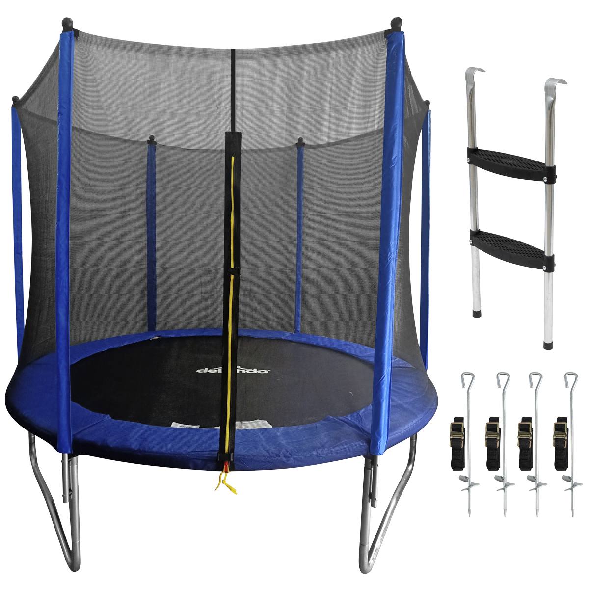 Dellonda Heavy-Duty Outdoor Trampoline with Safety Enclosure Net, Anchors & Ladder