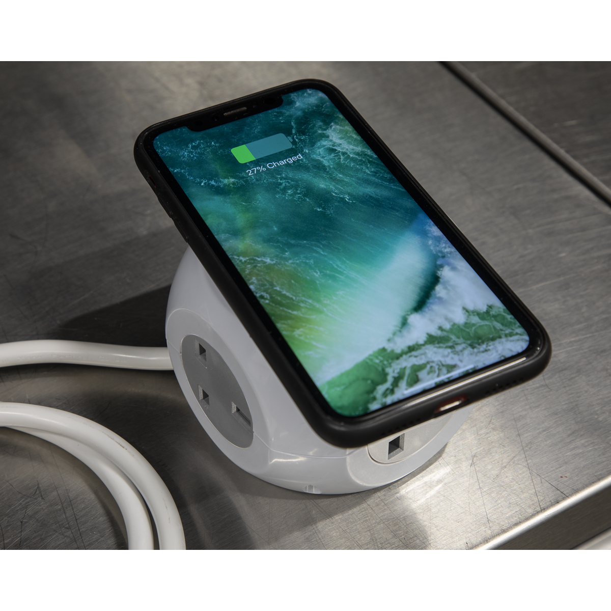 1.4m Extension Cable Cube & Wireless Charging Pad 3 x 230V & 3 x USB Sockets