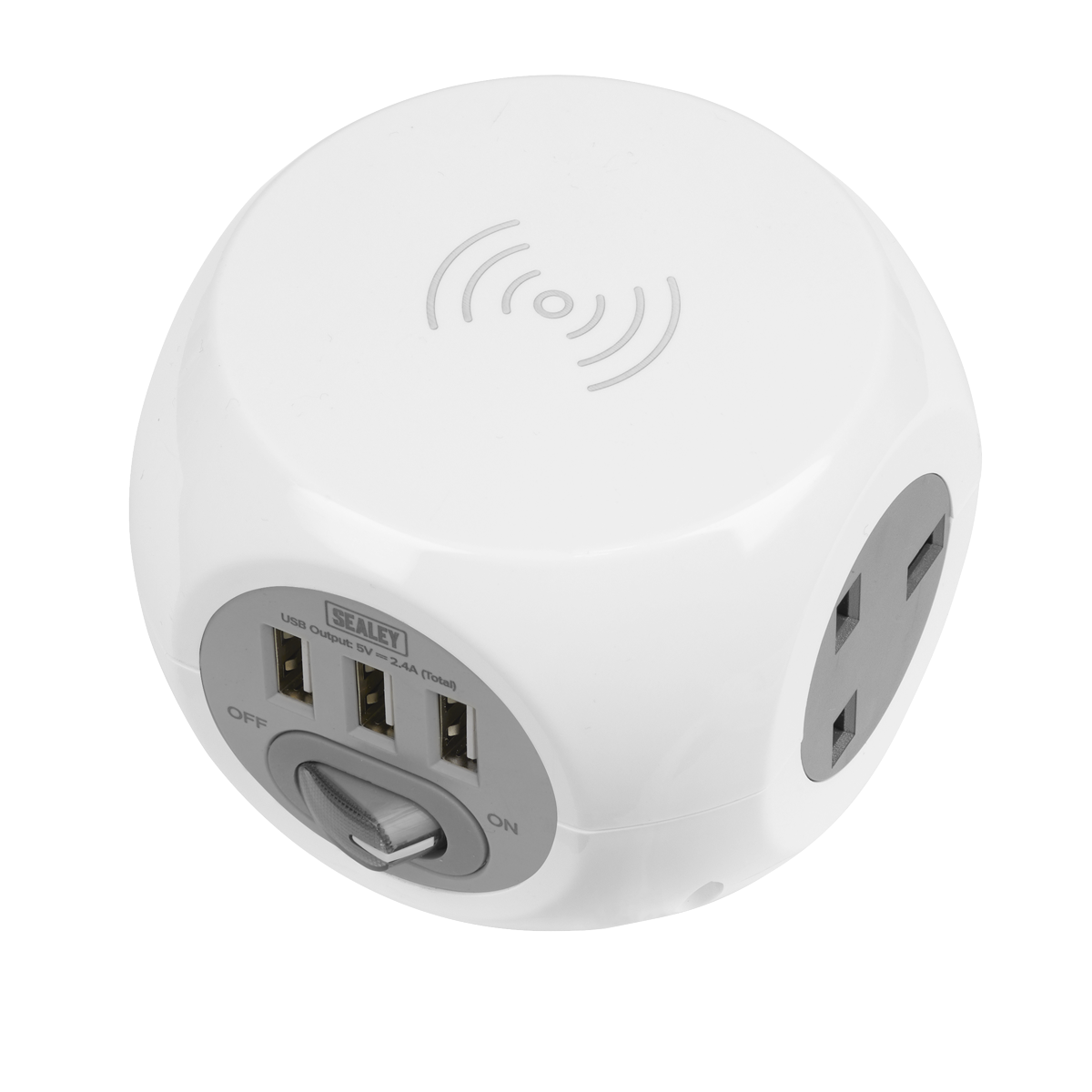 1.4m Extension Cable Cube & Wireless Charging Pad 3 x 230V & 3 x USB Sockets