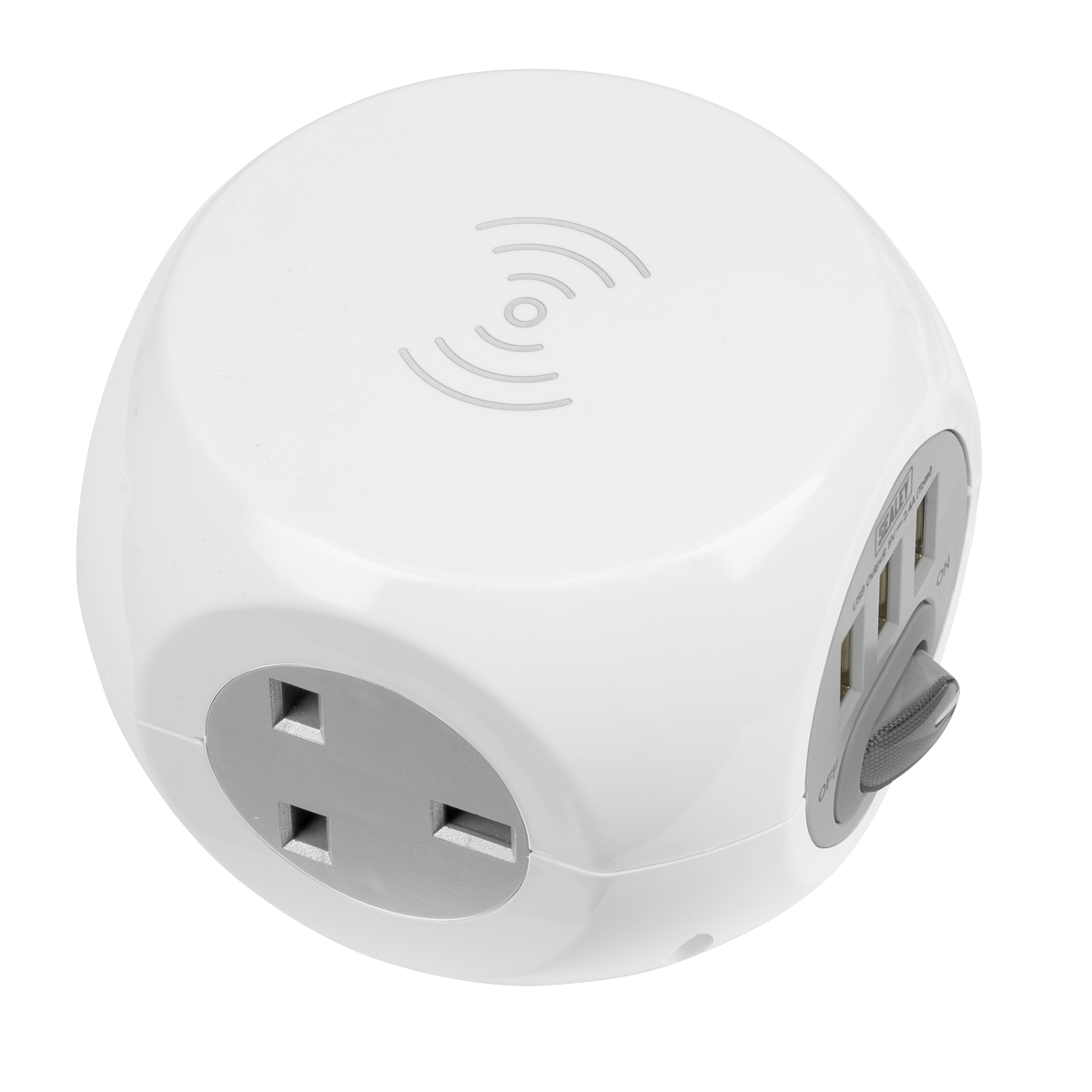1.4m Extension Cable Cube & Wireless Charging Pad 3 x 230V & 3 x USB Sockets