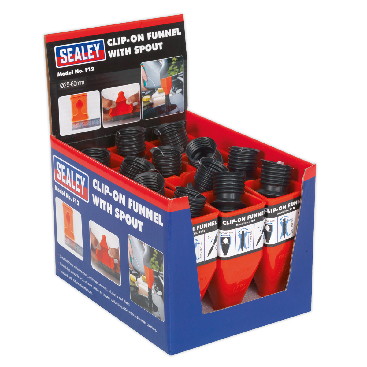 Clip-On Funnel with Spout - Display Box of 12