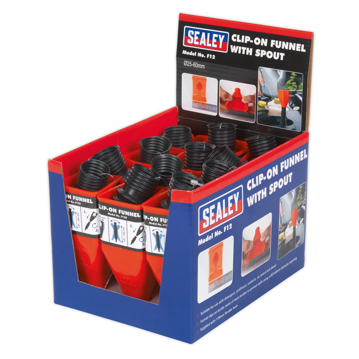 Clip-On Funnel with Spout - Display Box of 12