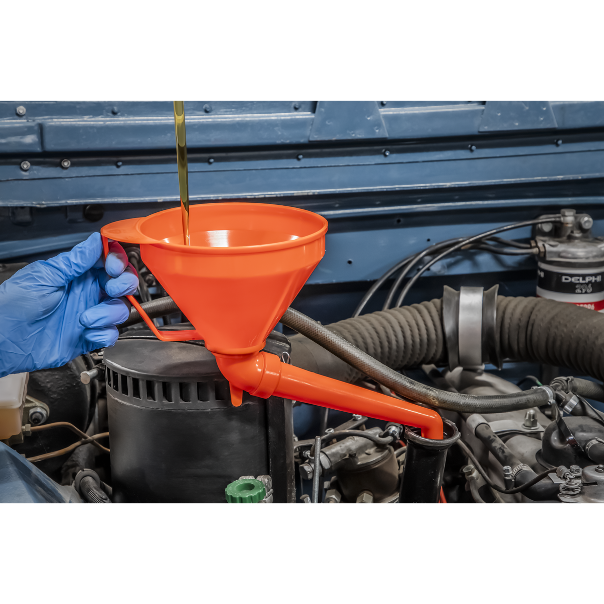 Fixed Offset Spout Funnel with Filter 160mm - Medium