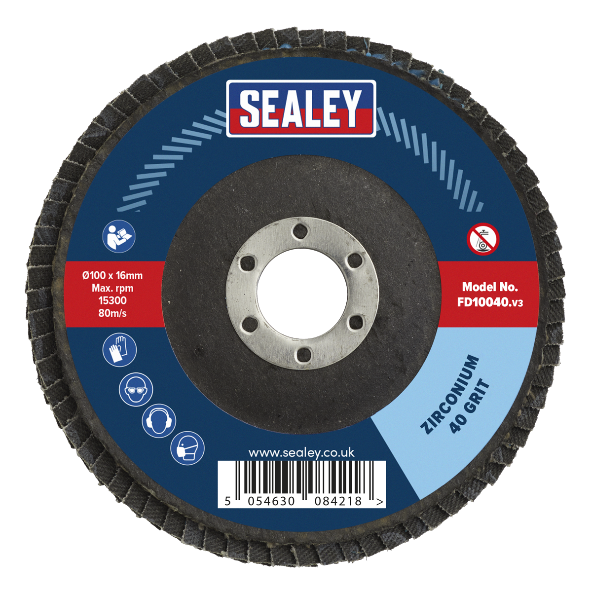 100mm Zirconium Flap Disc 40Grit 16mm Bore
