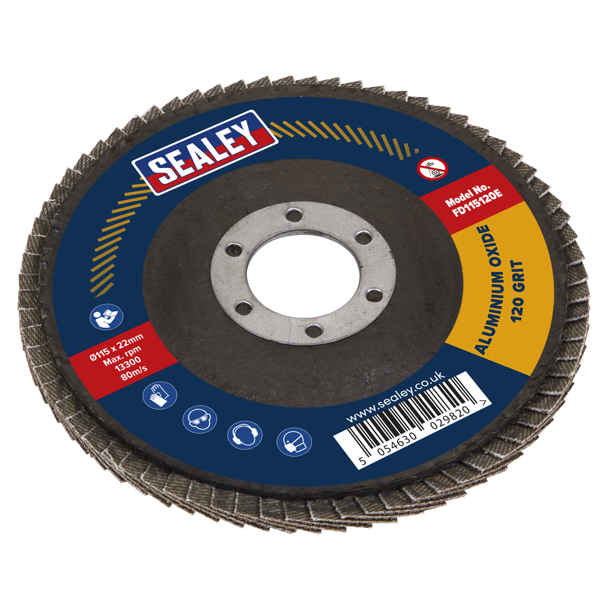 115mm Aluminium Oxide Flap Discs 120Grit 22mm Bore - Pack of 10