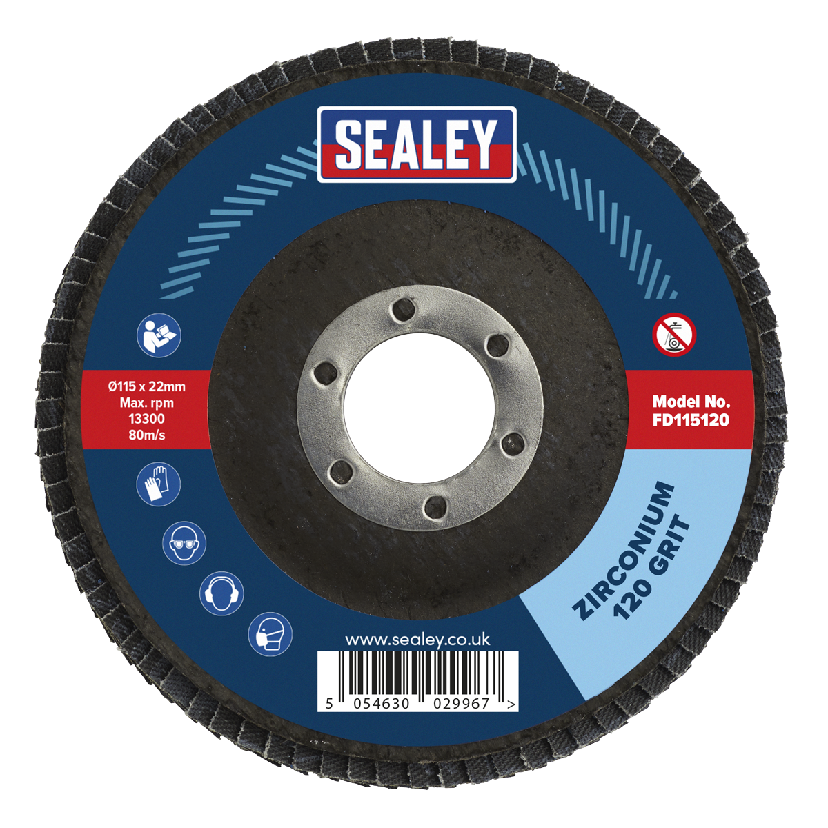 115mm Zirconium Flap Disc 120Grit 22mm Bore