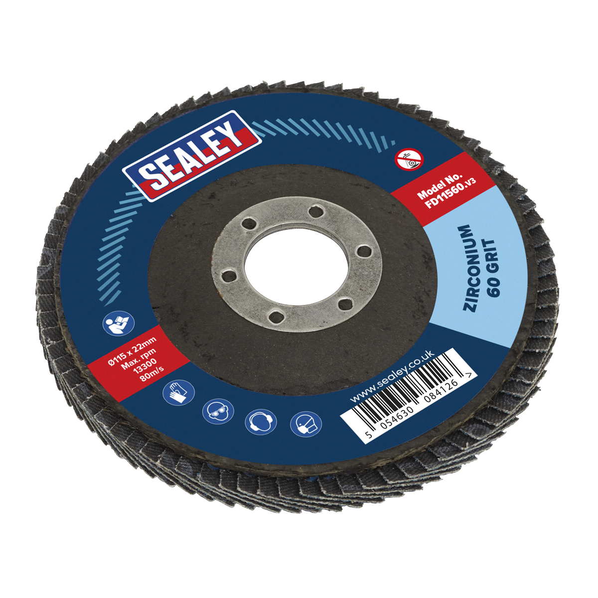 115mm Zirconium Flap Discs 60Grit 22mm Bore - Pack of 10