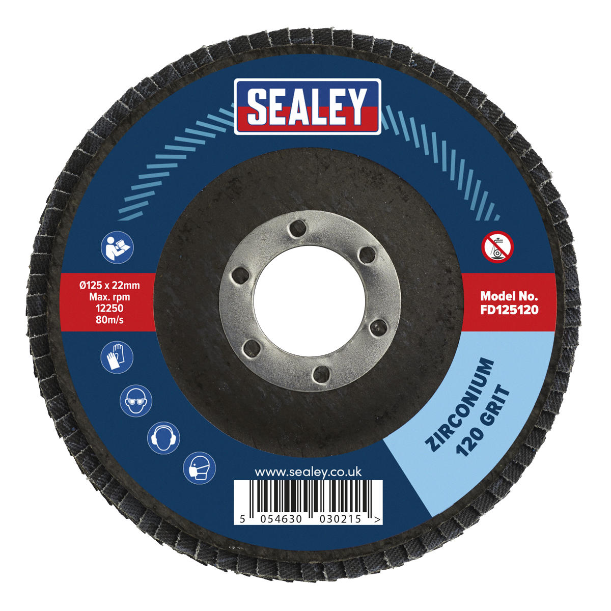 125mm Zirconium Flap Disc 120Grit 22mm Bore