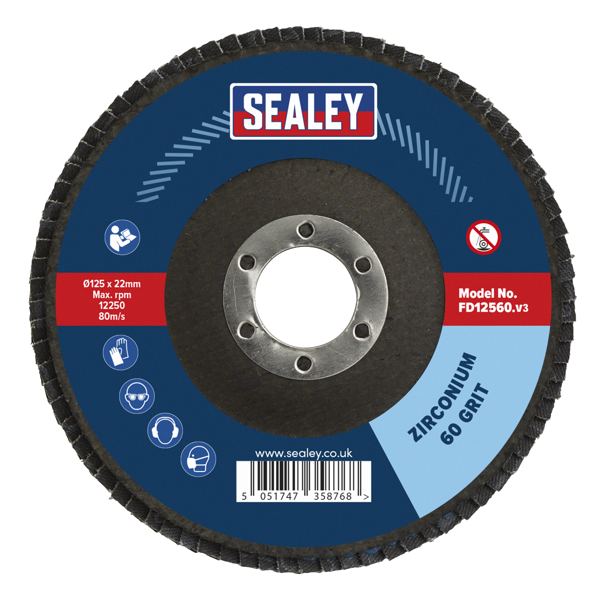 125mm Zirconium Flap Disc 60Grit 22mm Bore