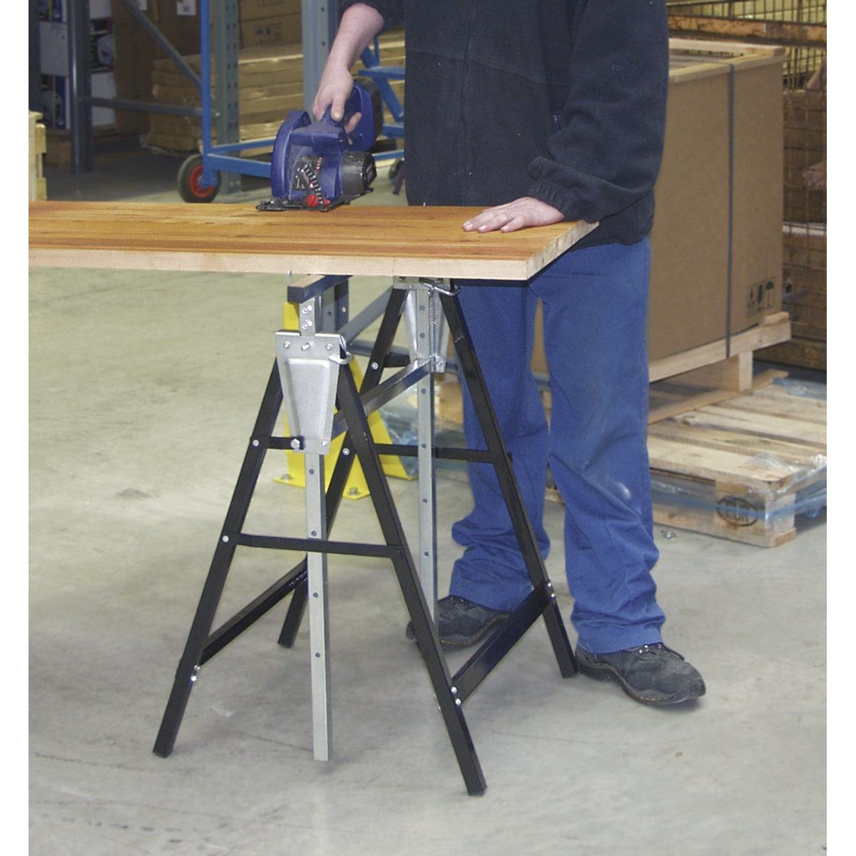 Fold Down Telescopic Trestle 200kg Capacity - Pair