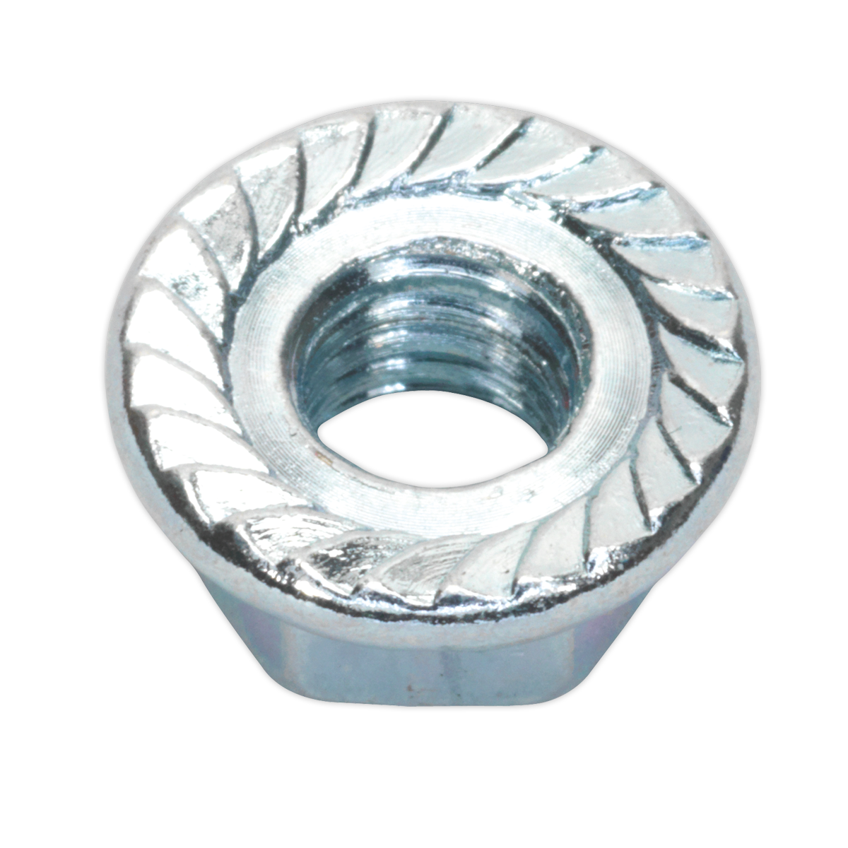 Zinc Plated Serrated Flange Nut M6 - Pack of 100