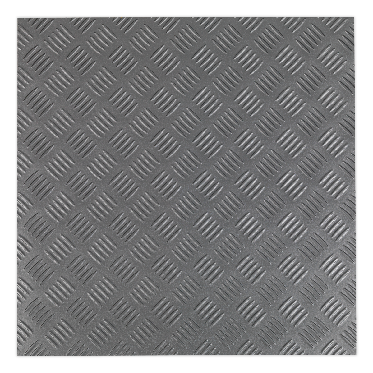 Vinyl Floor Tile with Peel & Stick Backing Silver Treadplate - Pack of 16