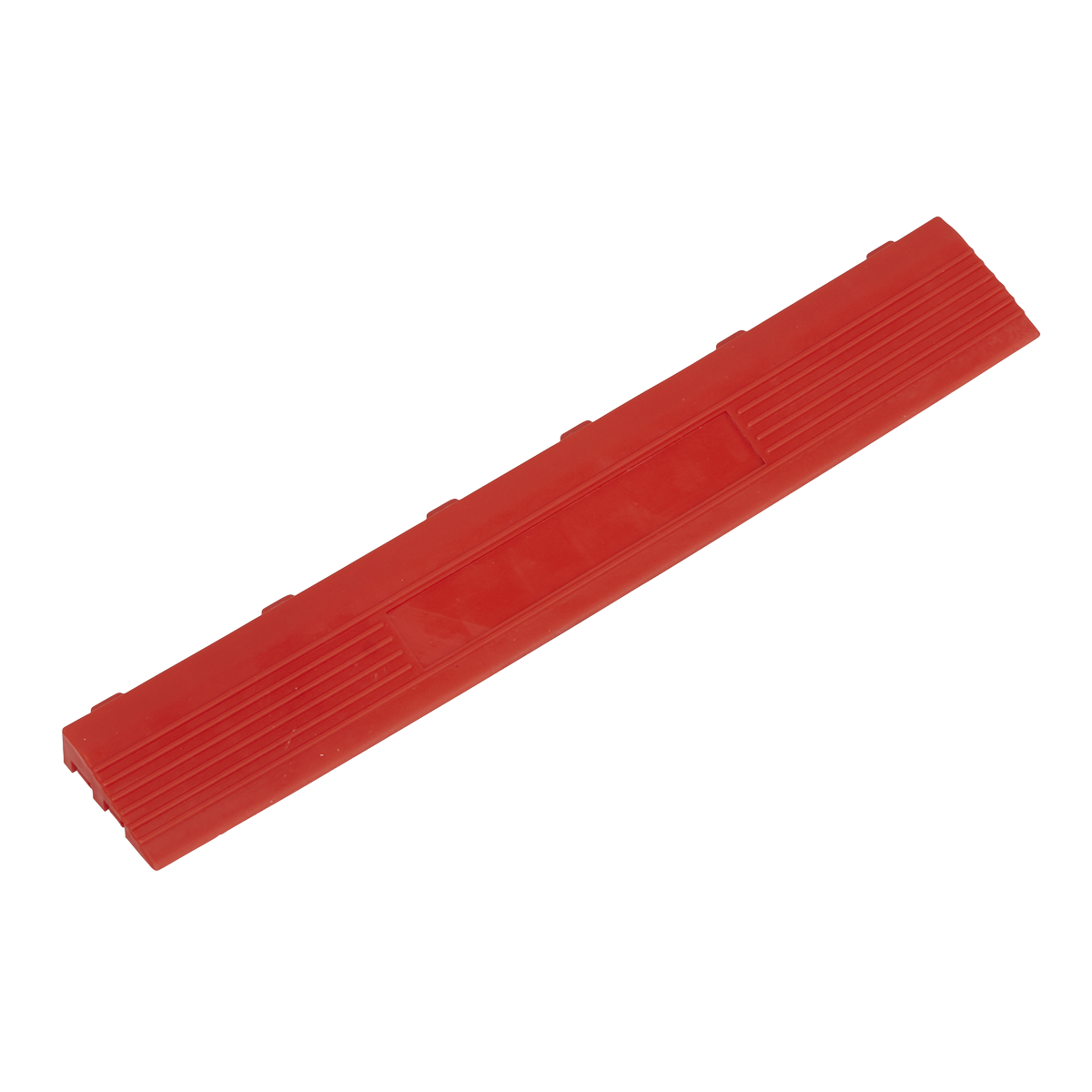 Polypropylene Floor Tile Edge 400 x 60mm, Red Female - Pack of 6