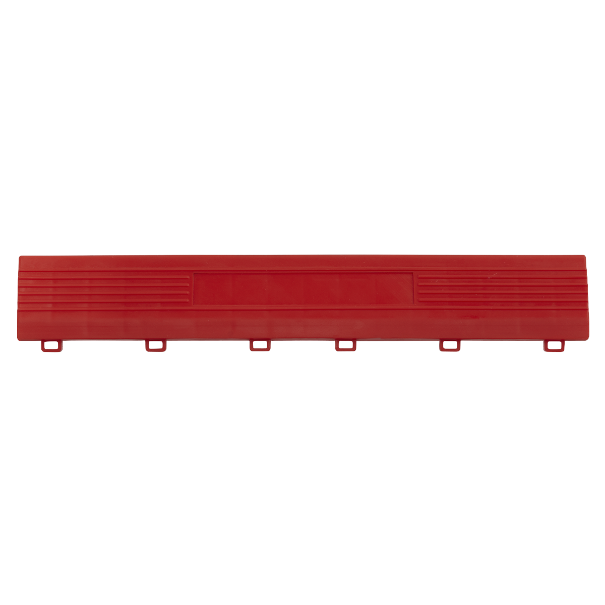 Polypropylene Floor Tile Edge 400 x 60mm, Red Female - Pack of 6