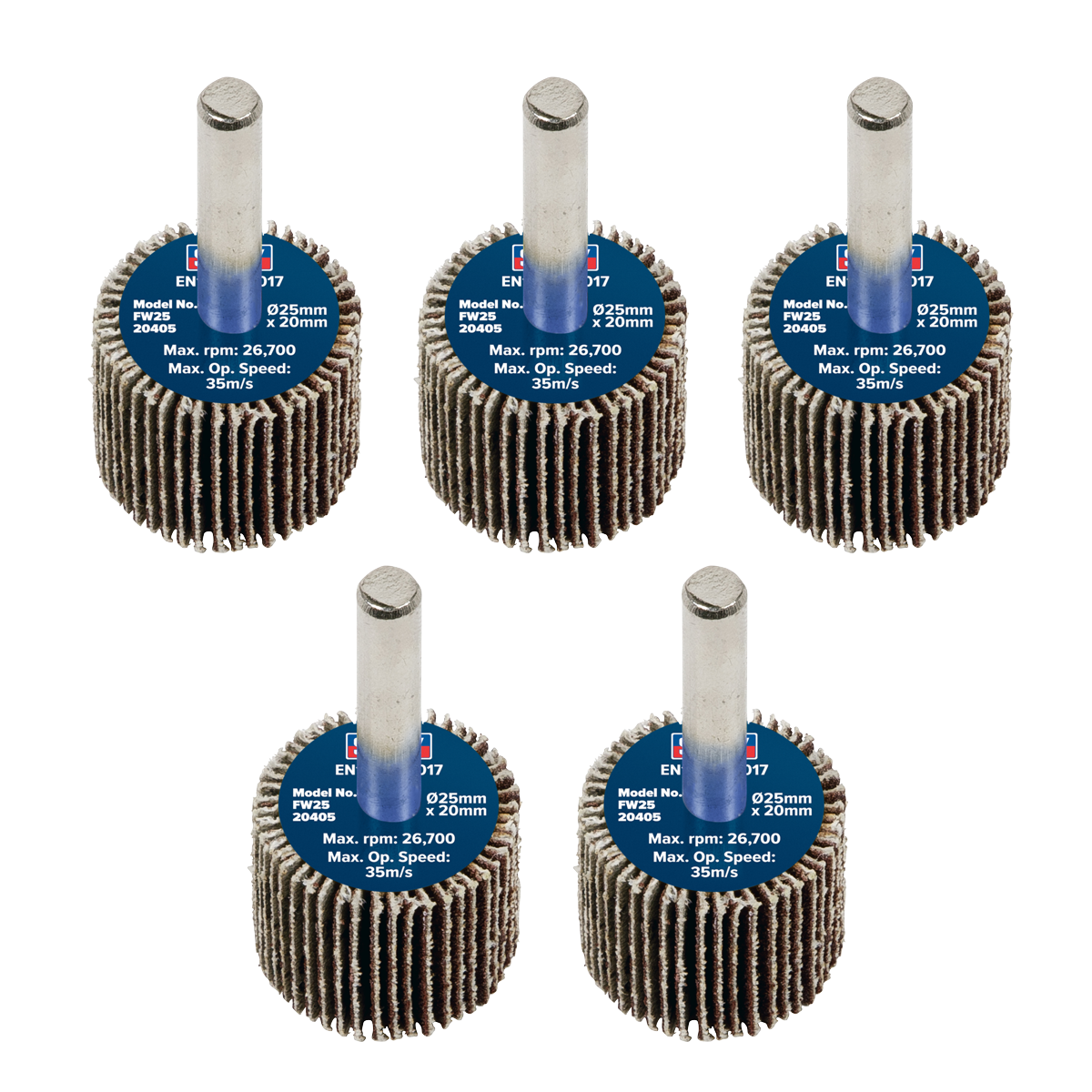 Abrasive Flap Wheel on 6mm Shaft - Pack of 5