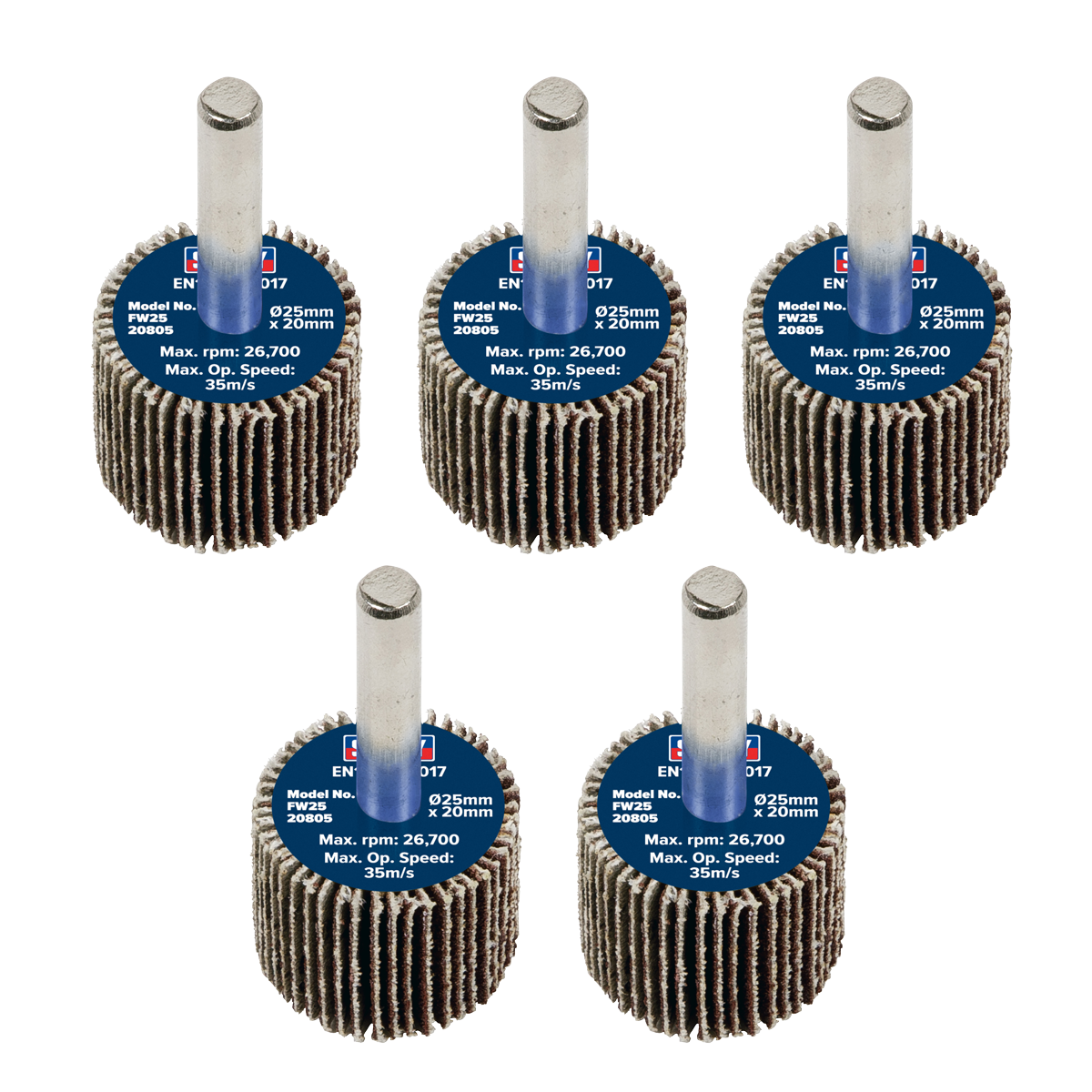 Abrasive Flap Wheel on 6mm Shaft - Pack of 5