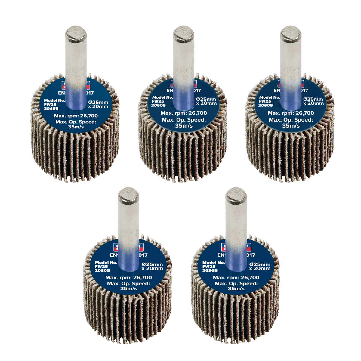 Abrasive Flap Wheel on 6mm Shaft - Pack of 5