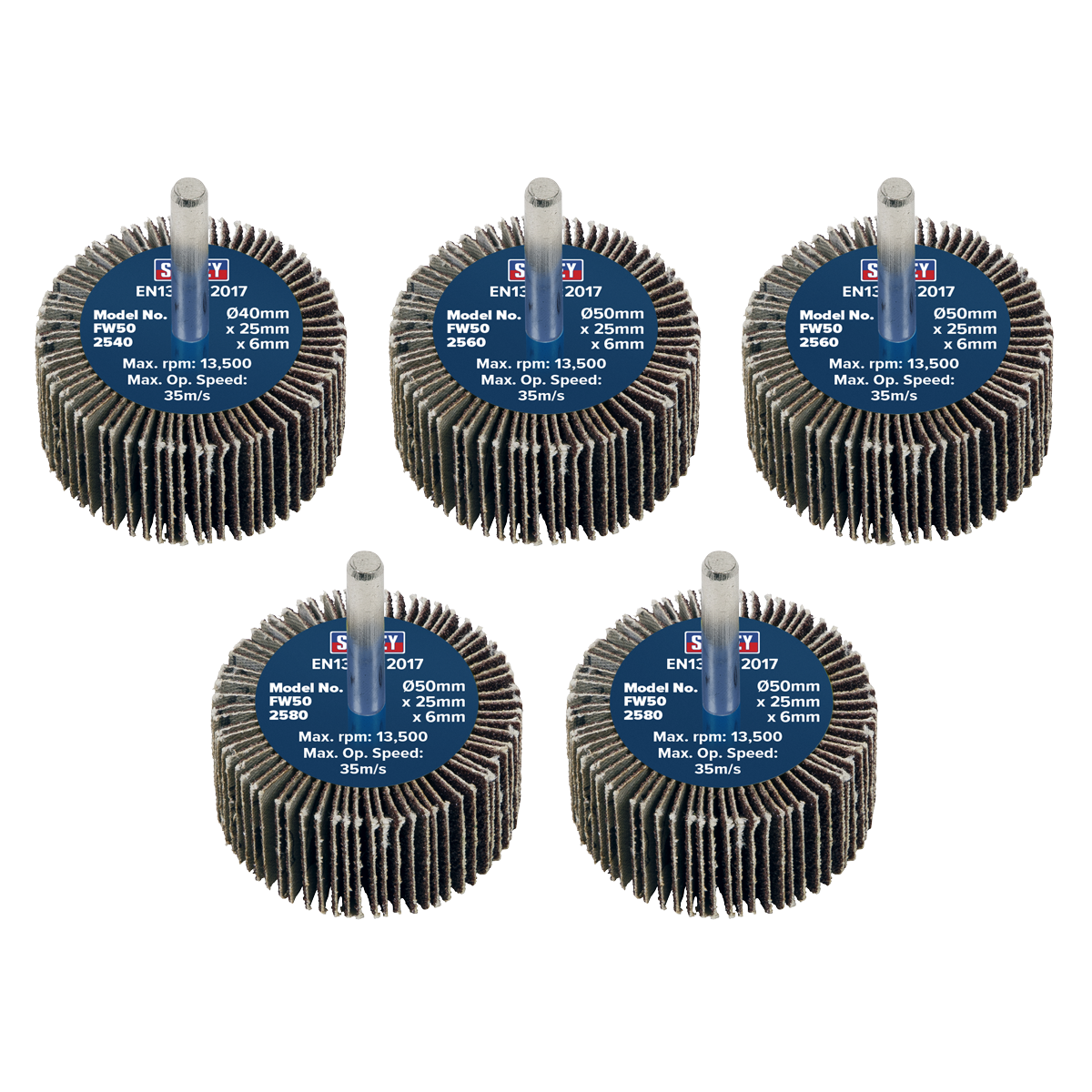 Abrasive Flap Wheel on 6mm Shaft - Pack of 5