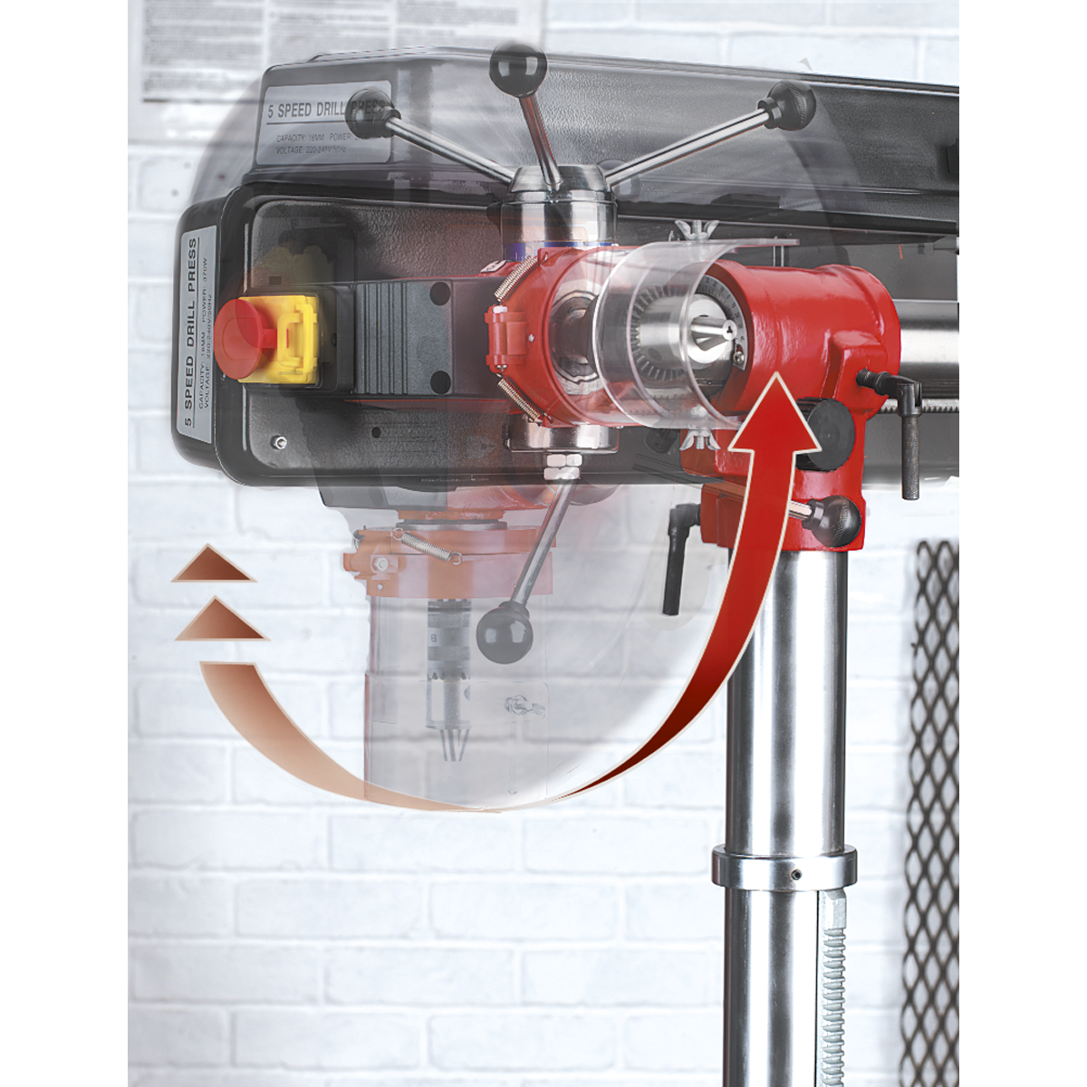 Floor Standing Radial Pillar Drill 5-Speed 550W/230V