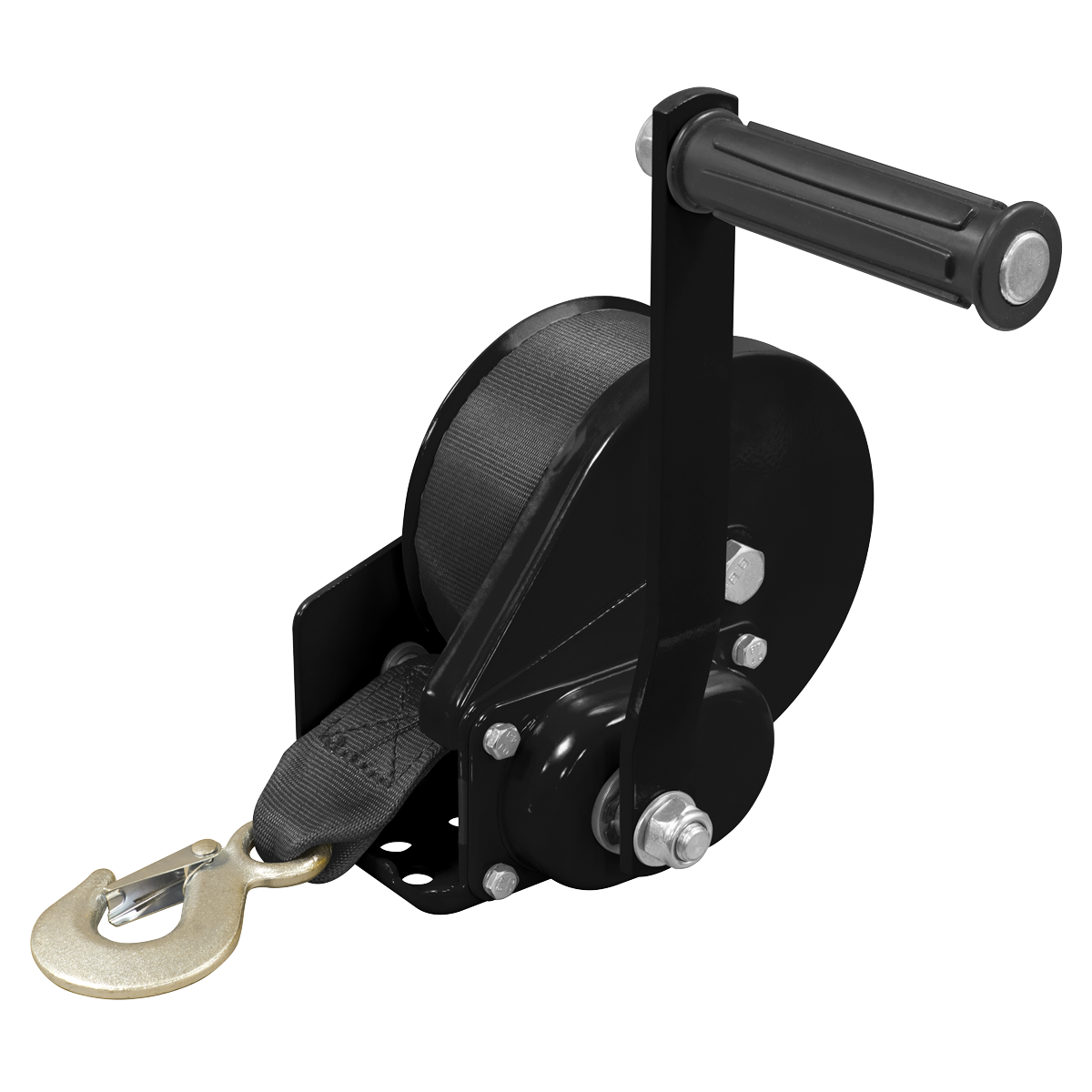 Geared Hand Winch with Brake & Webbing 540kg Capacity