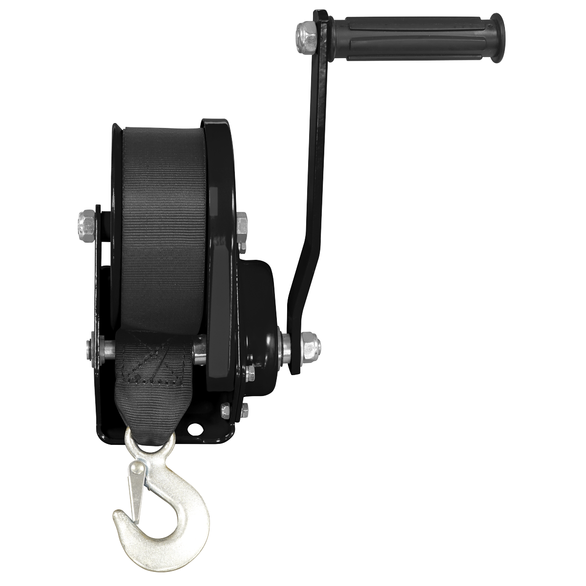 Geared Hand Winch with Brake & Webbing 540kg Capacity