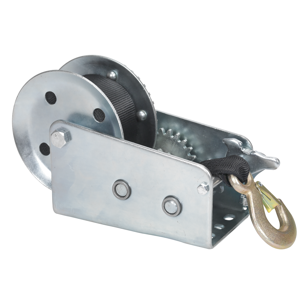 Geared Hand Winch with Webbing Strap 900kg Capacity