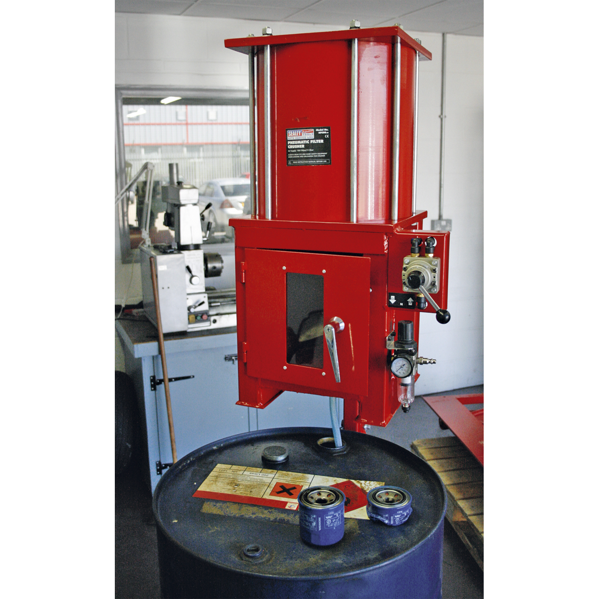 Pneumatic Oil Filter Crusher